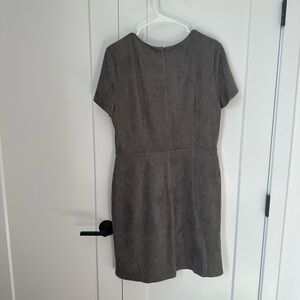 Gray, suede business dress